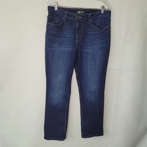 Lee Regular Fit Straight Leg‎ Mid Rise Dark Wash Denim Jeans Womens 12 Short
